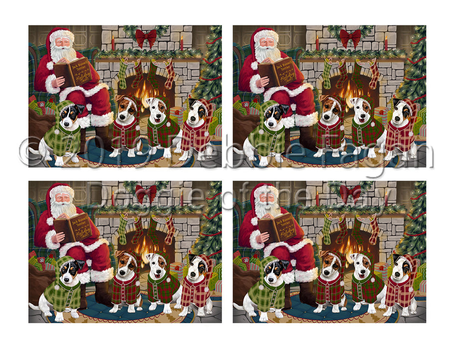 Christmas Cozy Holiday Fire Tails Jack Russell Dogs Placemat