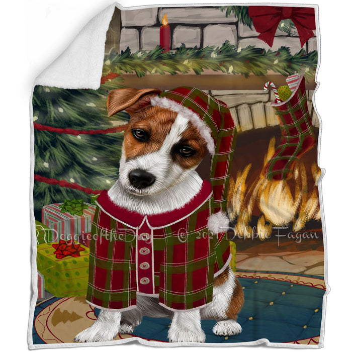 The Stocking was Hung Jack Russell Terrier Dog Blanket BLNKT117480