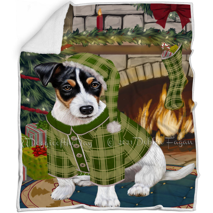 The Stocking was Hung Jack Russell Terrier Dog Blanket BLNKT117507