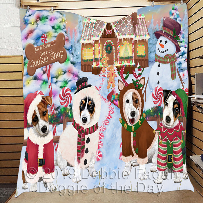 Holiday Gingerbread Cookie Jack Russell Dogs Quilt