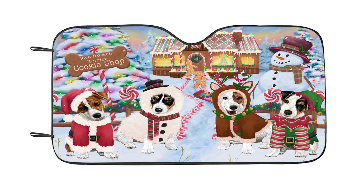 Holiday Gingerbread Cookie Jack Russell Dogs Car Sun Shade