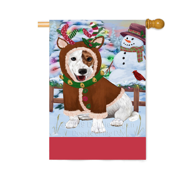 Personalized Gingerbread Candyfest Jack Russell Terrier Dog Custom House Flag FLG63858