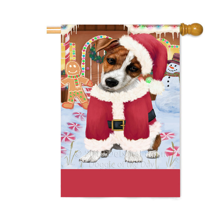 Personalized Gingerbread Candyfest Jack Russell Terrier Dog Custom House Flag FLG63859