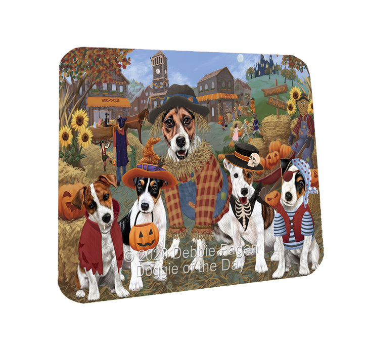 Halloween 'Round Town Jack Russell Terrier Dogs Coasters Set of 4 CSTA57945