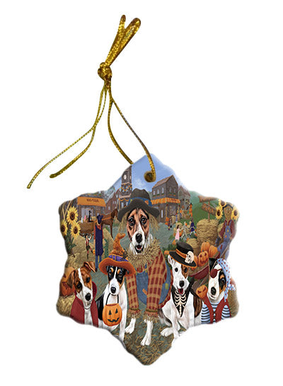 Halloween 'Round Town Jack Russell Terrier Dogs Star Porcelain Ornament SPOR57505