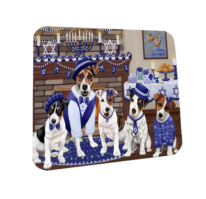 Happy Hanukkah Family Jack Russell Terrier Dogs Coasters Set of 4 CSTA57583