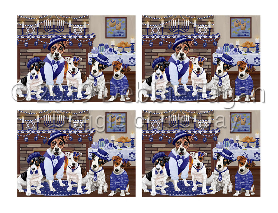 Happy Hanukkah Family Jack Russell Dogs Placemat