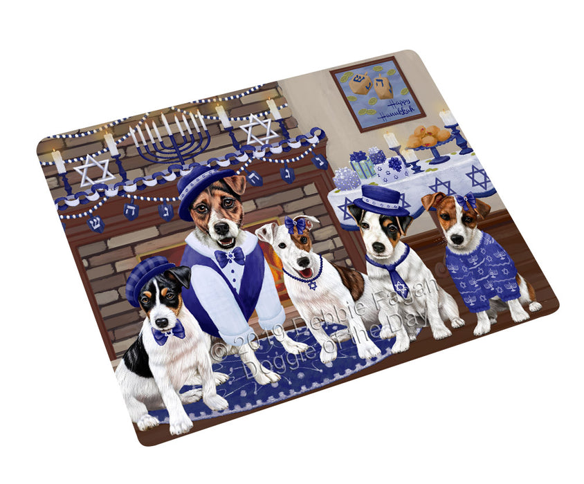 Happy Hanukkah Family and Happy Hanukkah Both Jack Russell Terrier Dogs Large Refrigerator / Dishwasher Magnet RMAG105528