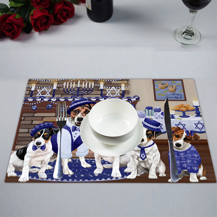 Happy Hanukkah Family Jack Russell Dogs Placemat