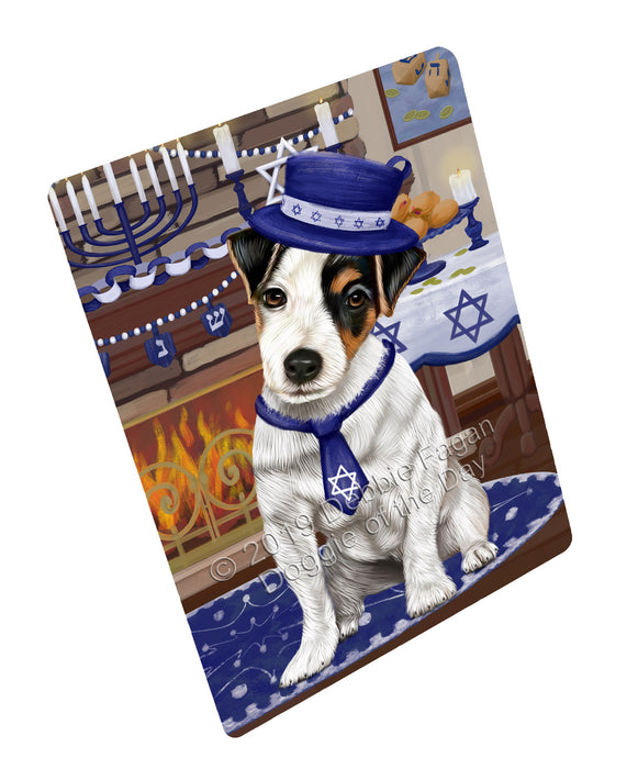 Happy Hanukkah Family and Happy Hanukkah Both Jack Russell Terrier Dog Large Refrigerator / Dishwasher Magnet RMAG105192