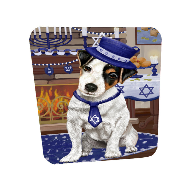 Happy Hanukkah Family Jack Russell Terrier Dogs Coasters Set of 4 CSTA57639