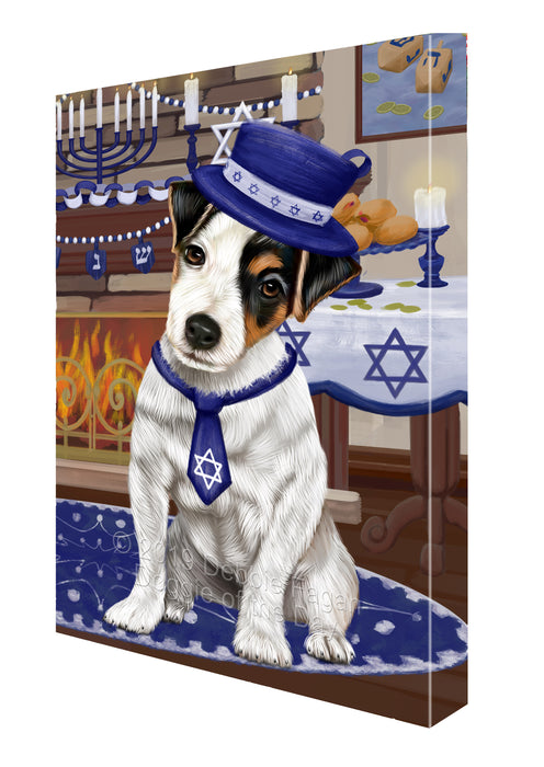 Happy Hanukkah Family and Happy Hanukkah Both Jack Russell Terrier Dog Canvas Print Wall Art Décor CVS140732