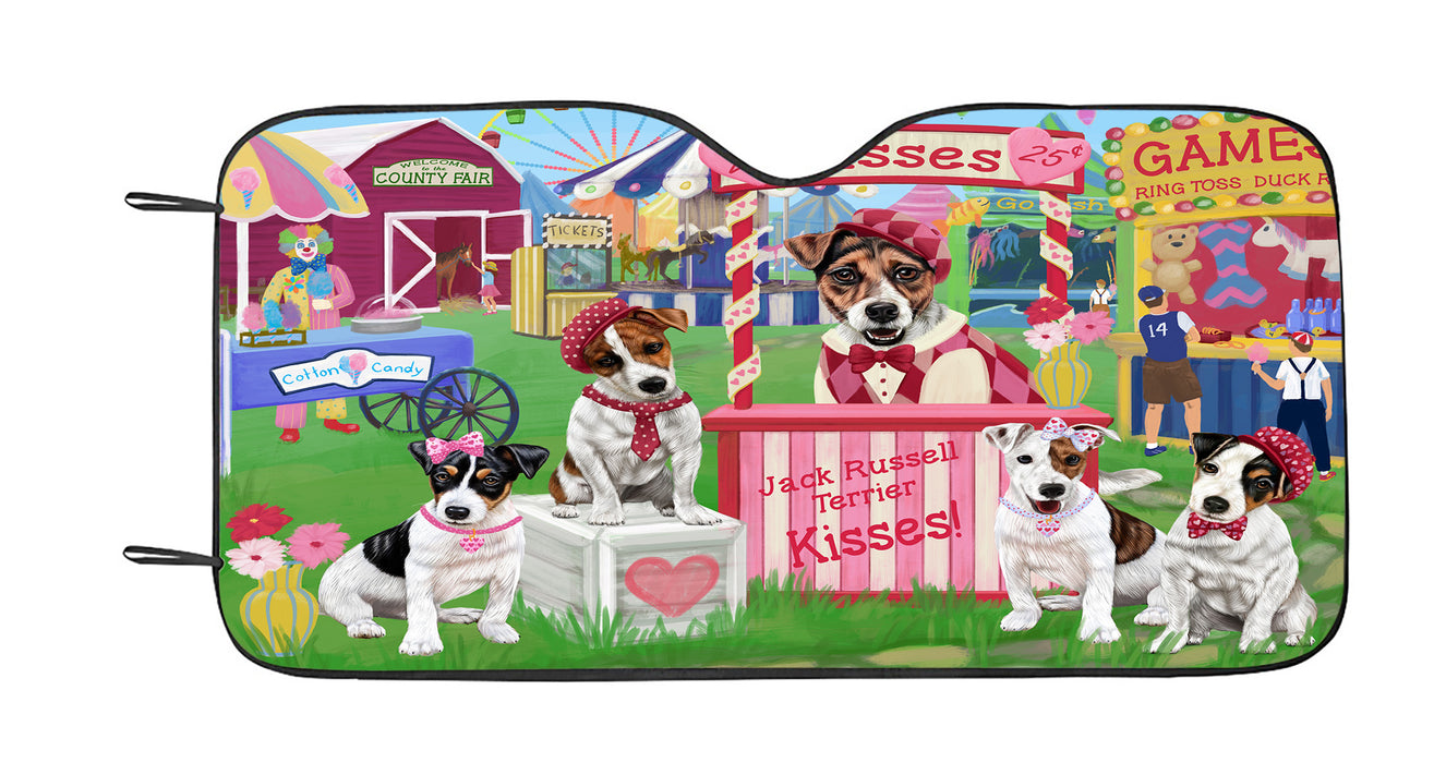 Carnival Kissing Booth Jack Russell Terrier Dogs Car Sun Shade