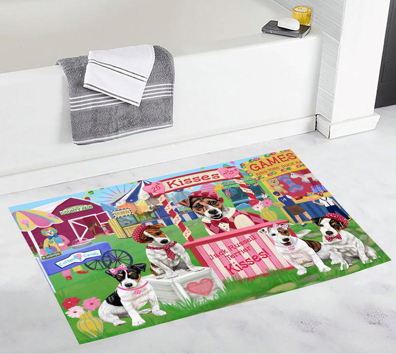 Carnival Kissing Booth Jack Russell Terrier Dogs Bath Mat