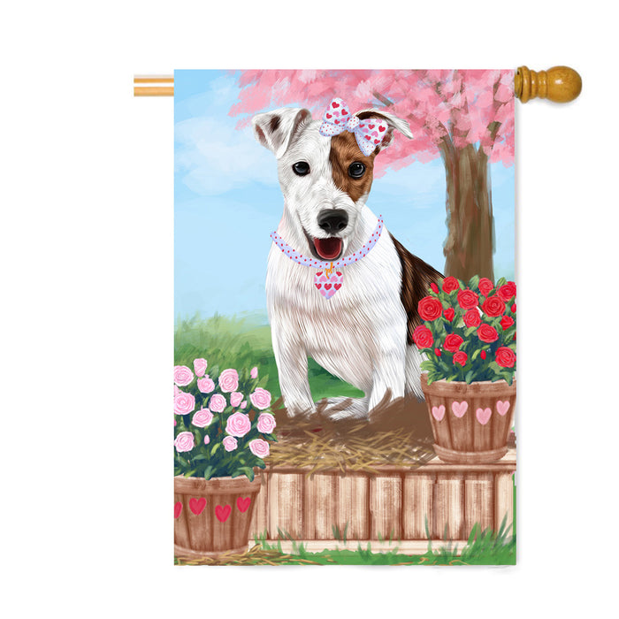 Personalized Rosie 25 Cent Kisses Jack Russell Terrier Dog Custom House Flag FLG64878