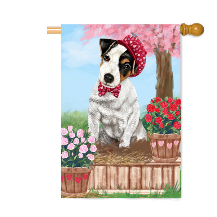 Personalized Rosie 25 Cent Kisses Jack Russell Terrier Dog Custom House Flag FLG64879