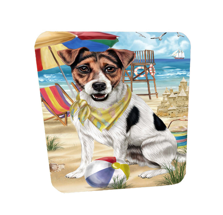 Pet Friendly Beach Jack Russell Terrier Dog Coasters Set of 4 CSTA58150