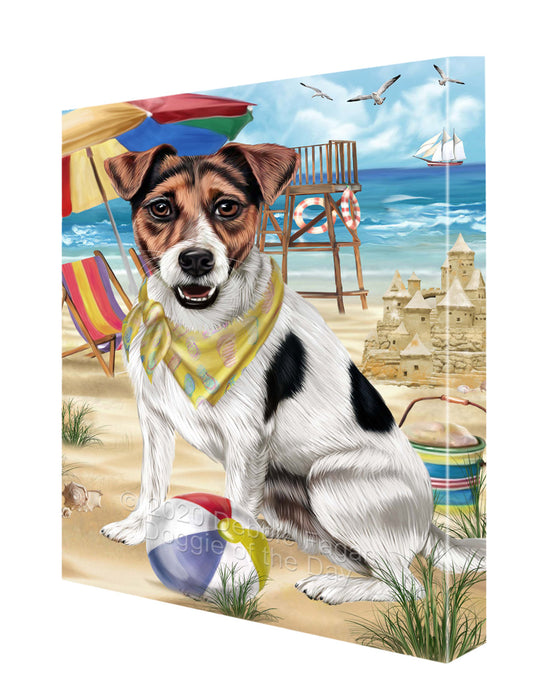 Pet Friendly Beach Jack Russell Terrier Dog Canvas Wall Art - Premium Quality Ready to Hang Room Decor Wall Art Canvas - Unique Animal Printed Digital Painting for Decoration CVS156