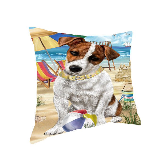 Pet Friendly Beach Jack Russell Terrier Dog Pillow with Top Quality High-Resolution Images - Ultra Soft Pet Pillows for Sleeping - Reversible & Comfort - Ideal Gift for Dog Lover - Cushion for Sofa Couch Bed - 100% Polyester, PILA91672