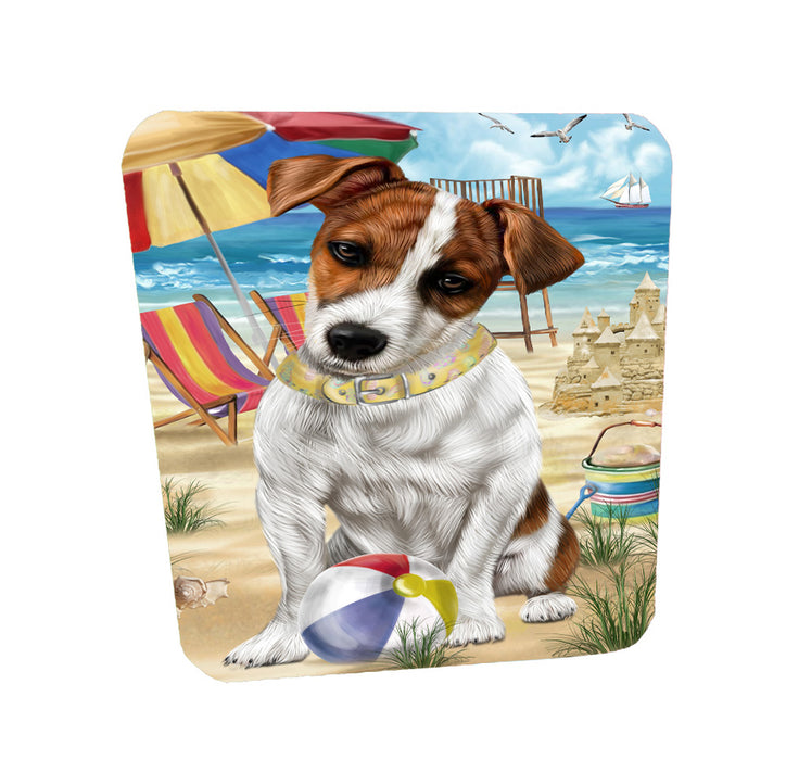 Pet Friendly Beach Jack Russell Terrier Dog Coasters Set of 4 CSTA58151