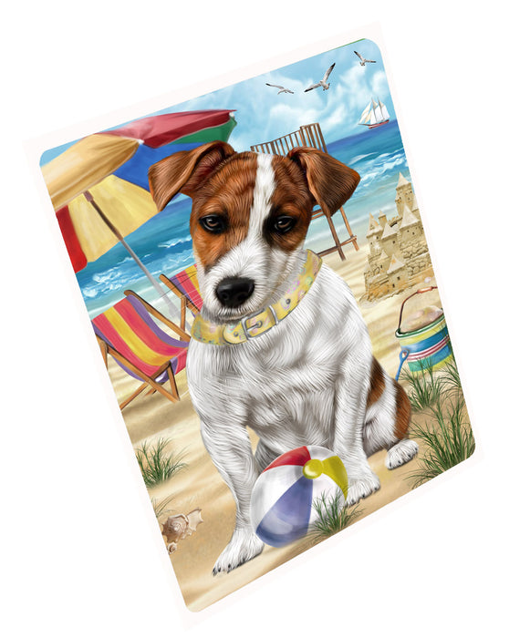 Pet Friendly Beach Jack Russell Terrier Dog Cutting Board - For Kitchen - Scratch & Stain Resistant - Designed To Stay In Place - Easy To Clean By Hand - Perfect for Chopping Meats, Vegetables, CA82518
