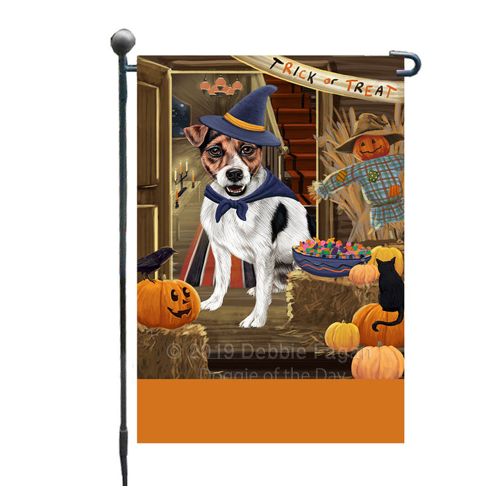 Personalized Enter at Own Risk Trick or Treat Halloween Jack Russell Terrier Dog Custom Garden Flags GFLG-DOTD-A59617