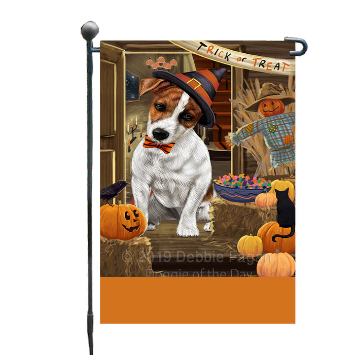 Personalized Enter at Own Risk Trick or Treat Halloween Jack Russell Terrier Dog Custom Garden Flags GFLG-DOTD-A59620