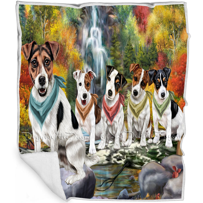 Scenic Waterfall Jack Russell Dogs Blanket BLNKT142565