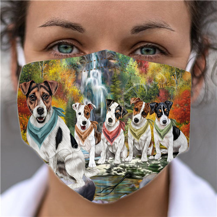 Scenic Waterfall Jack Russell Dogs Face Mask FM49310