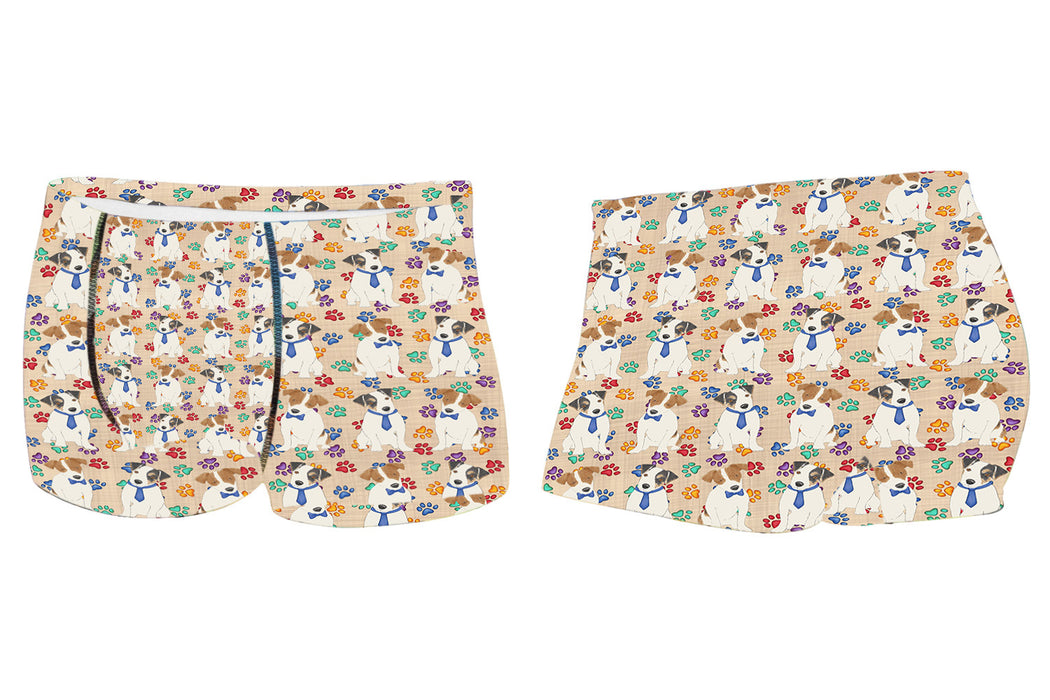 Rainbow Paw Print Jack Russell Terrier Dogs BlueMen's All Over Print Boxer Briefs
