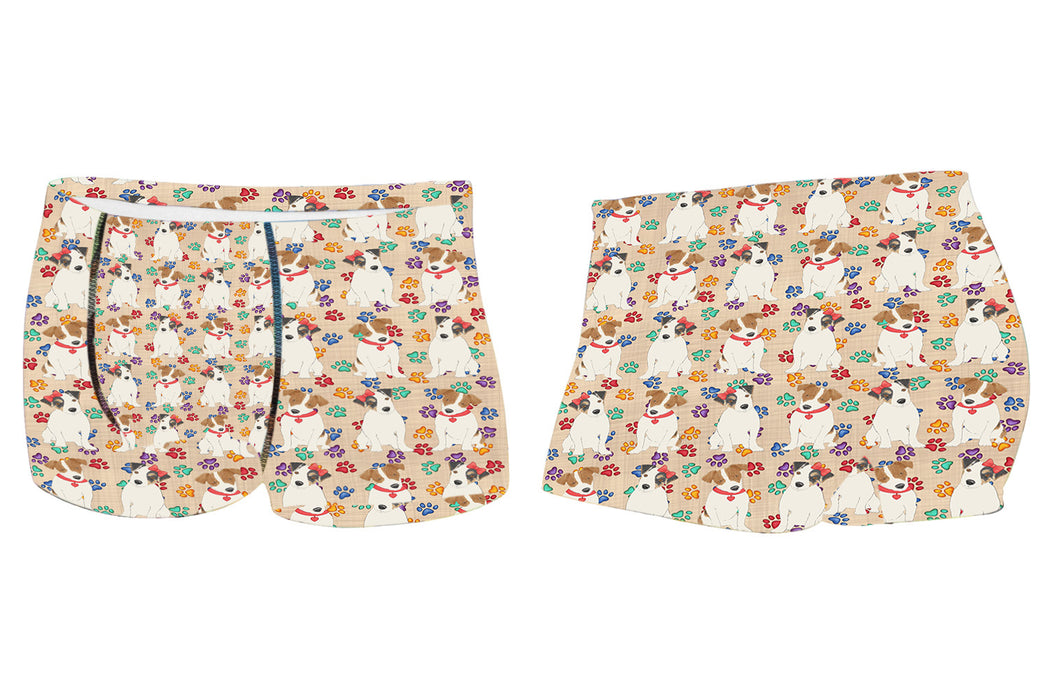 Rainbow Paw Print Jack Russell Terrier Dogs RedMen's All Over Print Boxer Briefs