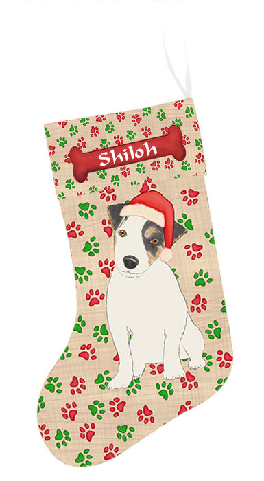 Pet Name Personalized Christmas Paw Print Jack Russell Terrier Dogs Stocking