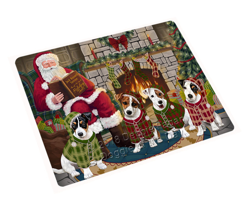 Christmas Cozy Holiday Tails Jack Russell Terriers Dog Large Refrigerator / Dishwasher Magnet RMAG93060