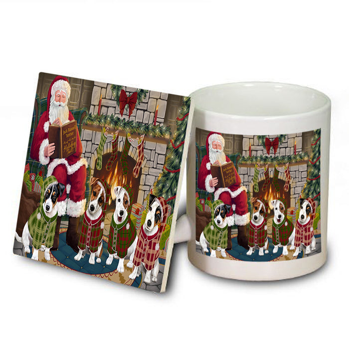 Christmas Cozy Holiday Tails Jack Russell Terriers Dog Mug and Coaster Set MUC55124