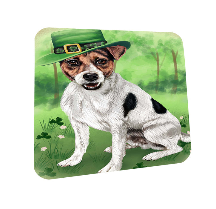 St. Patricks Day Irish Portrait Jack Russell Terrier Dog Coasters Set of 4 CST48779