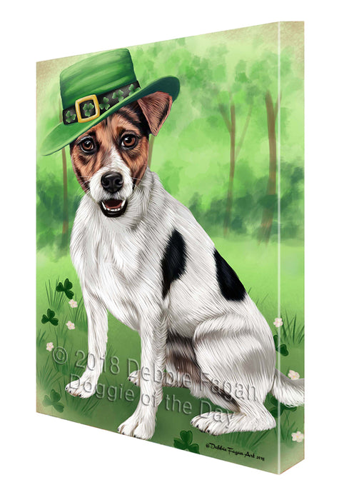 St. Patricks Day Irish Portrait Jack Russell Terrier Dog Canvas Wall Art CVS54993