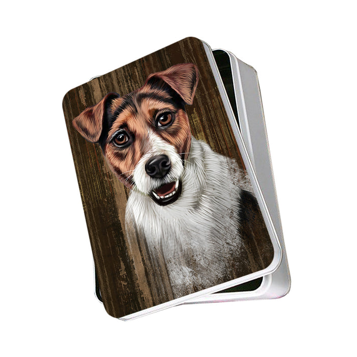 Rustic Jack Russell Terrier Dog Photo Storage Tin PITN50428