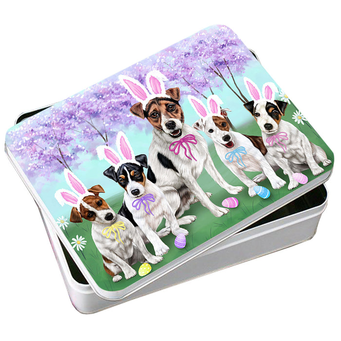 Jack Russell Terriers Dog Easter Holiday Photo Storage Tin PITN49165