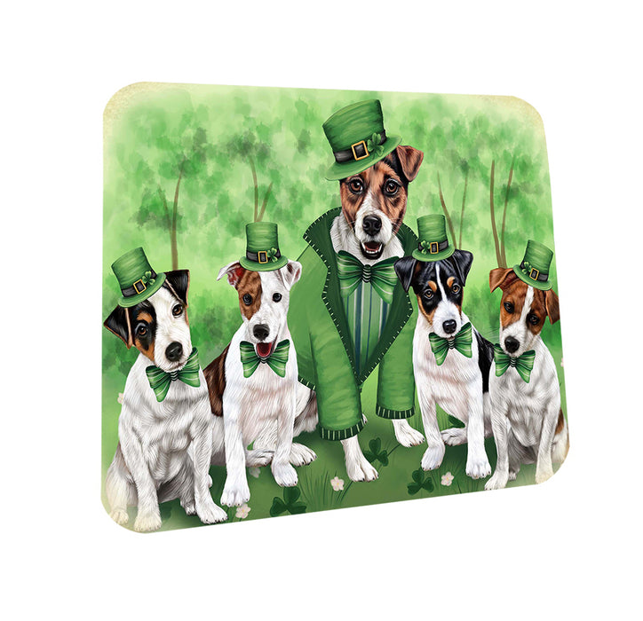 St. Patricks Day Irish Family Portrait Jack Russell Terriers Dog Coasters Set of 4 CST48780