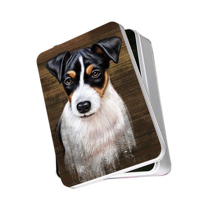 Rustic Jack Russell Terrier Dog Photo Storage Tin PITN50429
