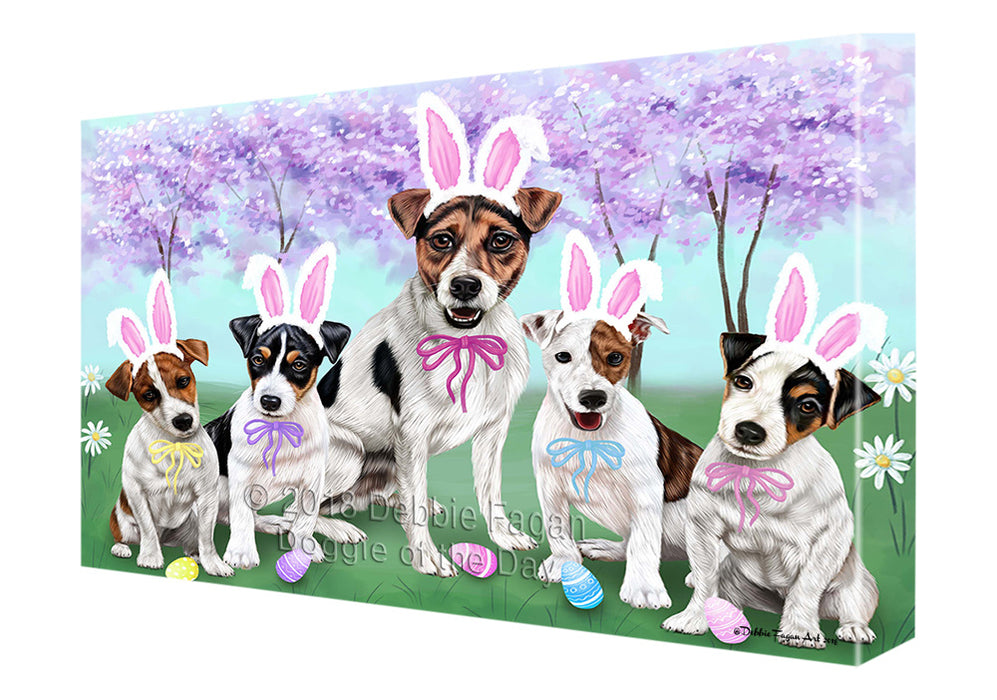 Jack Russell Terriers Dog Easter Holiday Canvas Wall Art CVS58098