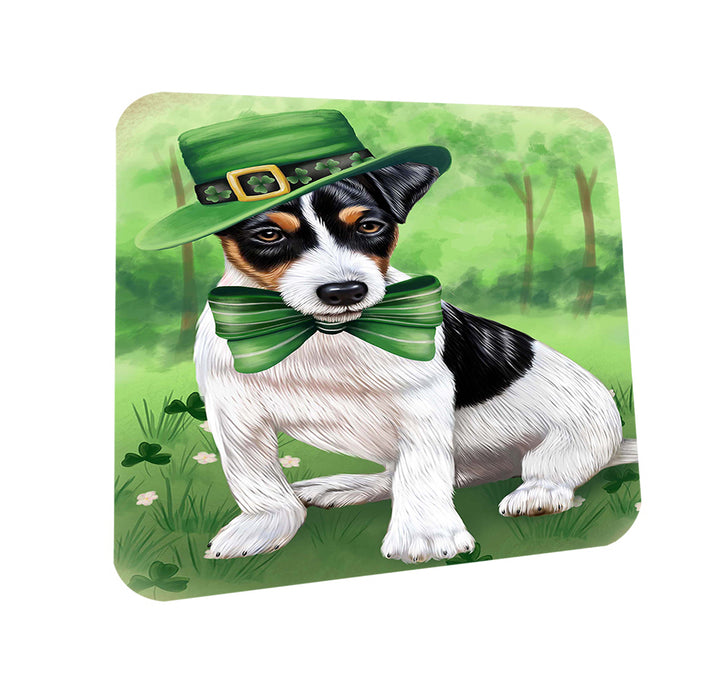 St. Patricks Day Irish Portrait Jack Russell Terrier Dog Coasters Set of 4 CST48781