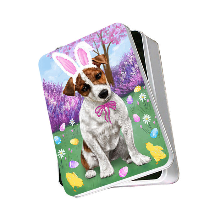 Jack Russell Terrier Dog Easter Holiday Photo Storage Tin PITN49166