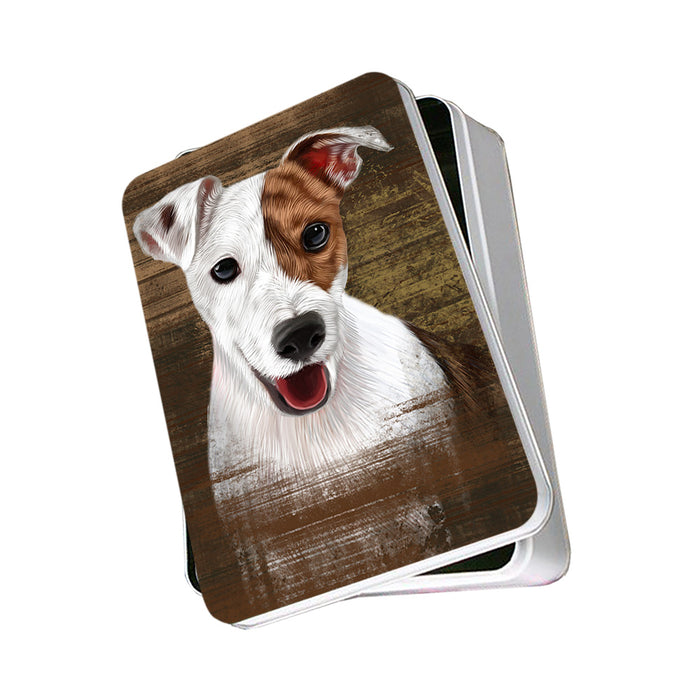 Rustic Jack Russell Terrier Dog Photo Storage Tin PITN50430