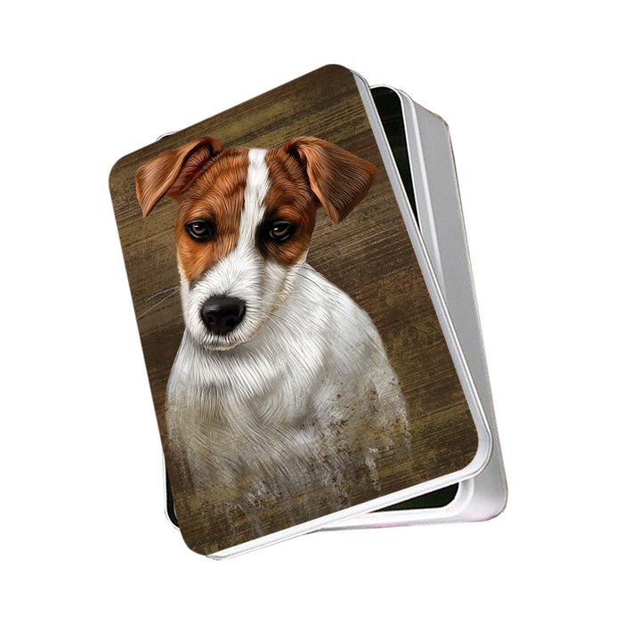 Rustic Jack Russell Terrier Dog Photo Storage Tin PITN50431