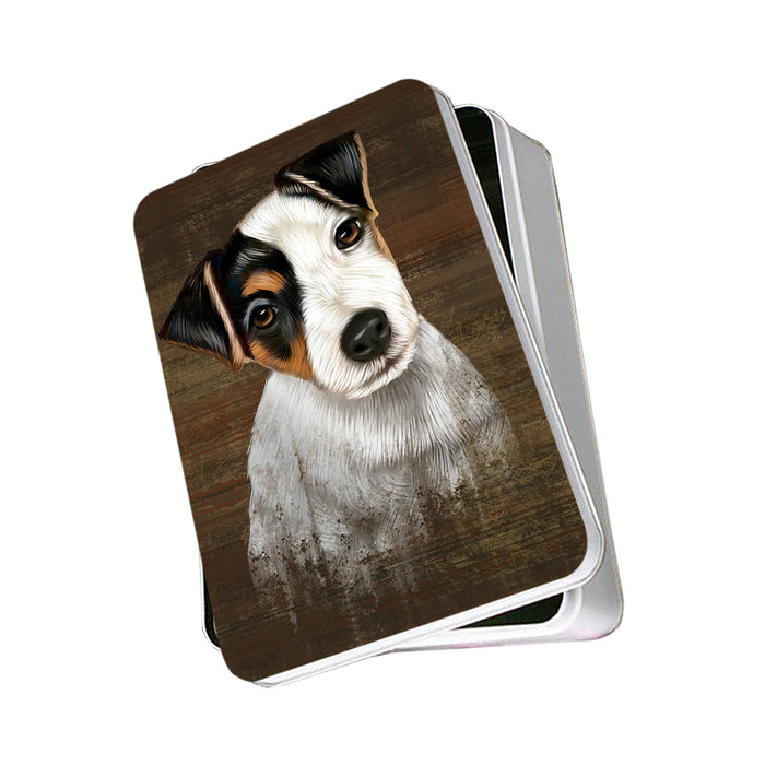 Rustic Jack Russell Terrier Dog Photo Storage Tin PITN50432