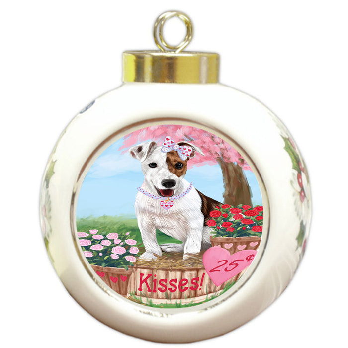 Rosie 25 Cent Kisses Jack Russell Terrier Dog Round Ball Christmas Ornament RBPOR56307