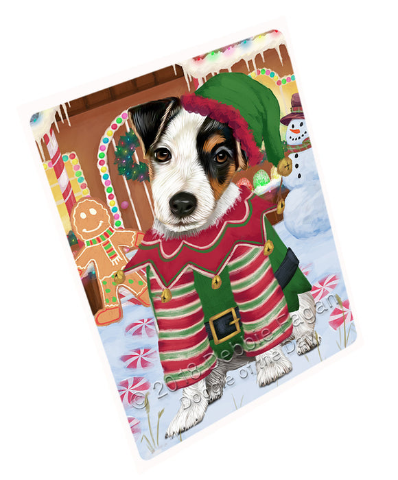 Christmas Gingerbread House Candyfest Jack Russell Terrier Dog Large Refrigerator / Dishwasher Magnet RMAG100464