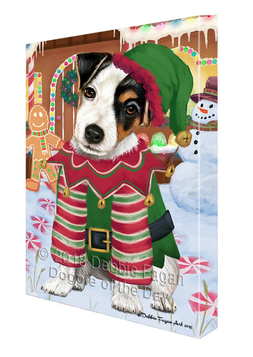 Christmas Gingerbread House Candyfest Jack Russell Terrier Dog Canvas Print Wall Art Décor CVS129518