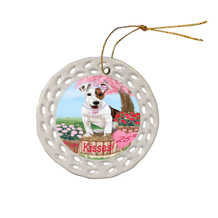 Rosie 25 Cent Kisses Jack Russell Terrier Dog Ceramic Doily Ornament DPOR56307